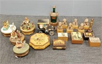 19 wind-up music boxes - Reuge, Thorens, etc. - 8"