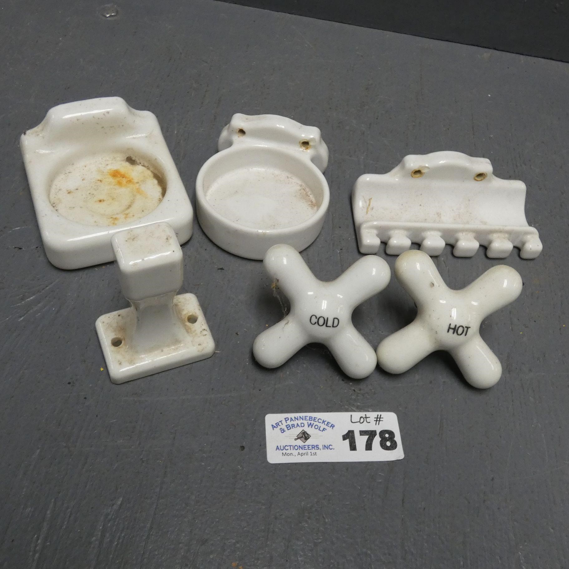 Vintage Porcelain Bathroom Fixtures / Knobs