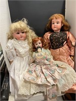 Four Porcelain dolls