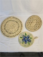 Three basket weave trivets