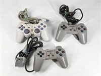 3) PLAYSTATION VIDEO GAME CONTROLLERS