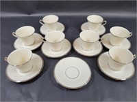 Lenox Solitaire Teacups and Saucer Plates