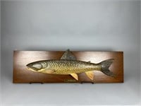 Large Hand Carved Lake Trout Plaque