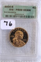 2000S SACAGAWEA ICG GRADED DOLLAR COIN
