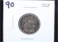 1868 SHIELD NICKEL COIN