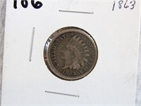 1863 INDIAN HEAD PENNY COIN