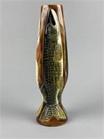 Carl Christiansen Hand Carved Fish Vase