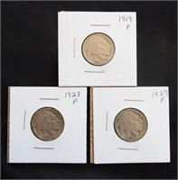 (3) BUFFALO NICKEL COINS