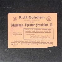 Germany Theatre Ticket World War II era