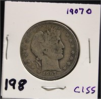 1907 O BARBER HALF DOLLAR COIN