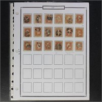 US Stamps #88 group on pages, E-Grill 3 cent Washi