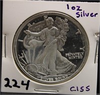 ONE TROY OUNCE SILVER ROUND COIN