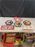 Chicken plates and candy trays