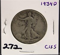 1934 D WALKING LIBERTY HALF DOLLAR COIN