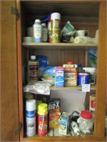 CONTENTS OF CABINET, HOUSEHOLD SUPPLIES,