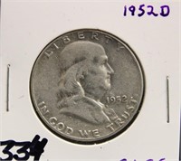 1952 D FRANKLIN HALF DOLLAR COIN