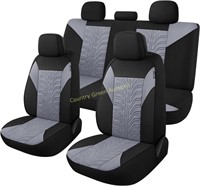 CAROMOP Car Seat Covers Full Set, Black/Gray