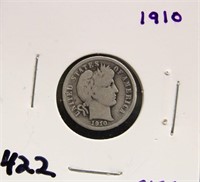 1910 BARBER DIME