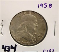 1958 FRANKLIN HALF DOLLAR COIN