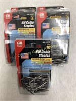 5 packs of 18 - Wood 9/16 inch NM Cable Staples