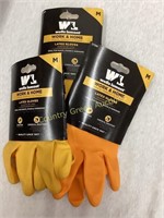3 Pairs of Latex Gloves Medium