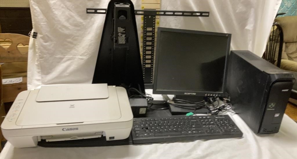 PC, Printer, Monitor, Keyboard, Stands