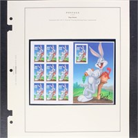 US Stamps Bugs Bunny Imperforate Sheet, mint NH, m