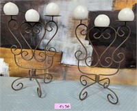 11 - PAIR OF MATCHING CANDLE HOLDERS (G56)