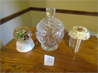 HEAVY LEAD CRYSTAL CRACKER JAR, MORE