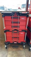 MILWAUKEE PACKOUT UNIT- 5 DRAWERS, ON WHEELS W/