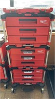 MILWAUKEE PACKOUT UNIT- 9 DRAWERS, ON WHEELS W/