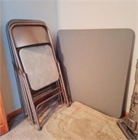 Card Table & 4 Chairs, Stand, Wastebaskets