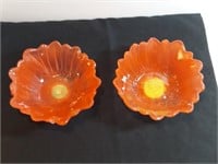 2pc Lily Pons Flower Bowls Red And Yellow Goofus