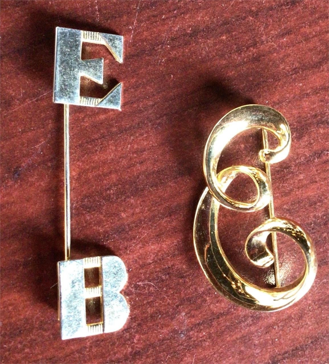 Vintage E Pins for Collar or tie