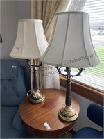 Two matching lamps with shades