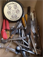 Kitchen utensils, pots and pans