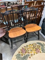 Pair of Painted Hitchcock Style Chairs