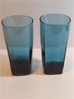 2pc Rio Coastal Blue Drinking Glasses Anchor