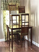 Wooden High Top Table w/ Chairs