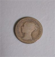 Vintage 1838 Silver Fourpence, Great Britain Under
