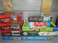 Lot of 9 Various Puzzles, Horses, Dogs