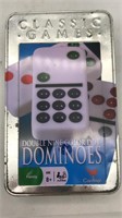 Dominoes Double 9 Color Dot Game In Tin - Complete