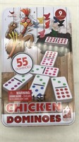 Niob Chicken Dominoes W/ Chicken Pieces In Metal