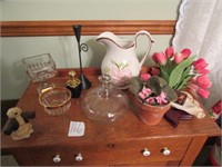 CANDY DISHES, DECOR, FLOWERS,GLASSWARE