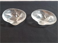 2pc Clear Art Glass Salt Dips