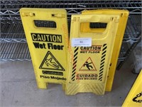 (3) PLASTIC CAUTION SIGNS