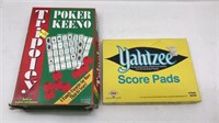 Vintage Yahtzee Score Pads & Tripoly Game -
