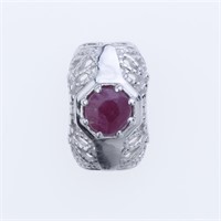 Indian Ruby Silver-tone Pendant