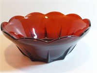 Royal Ruby Red Scalloped Rim Bowl Anchor Hocking