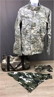 Thirty One Camo Bag W/ Camo Shirt Jacket, Bandanna